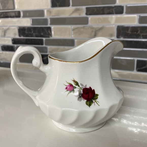 Ridgway Ironstone England Rose Creamer and Sugar Cup - Picture 5 of 10